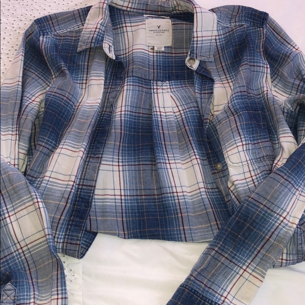2 American Eagle Boyfriend Fit Flannels